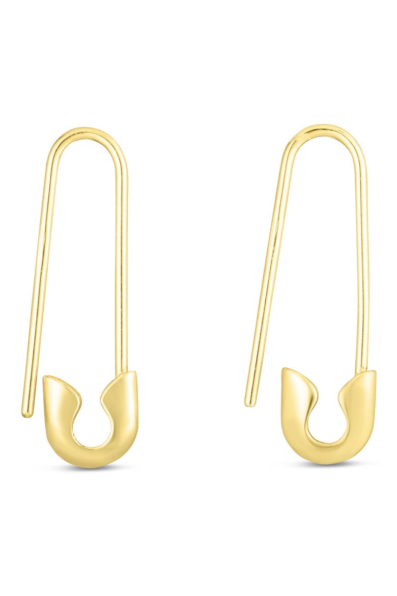 KARAT KRUSH 14K Yellow Gold Polished Safety Pin Earrings, Main, color, YELLOW