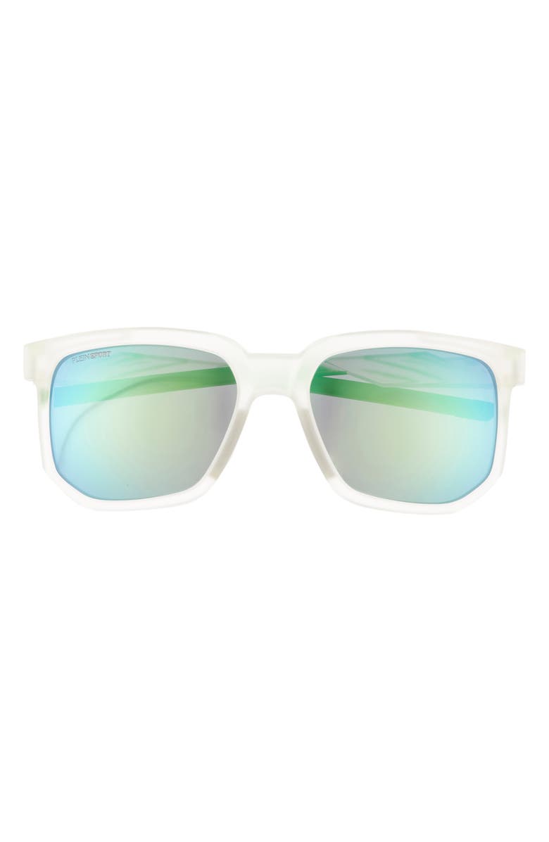 PHILIPP PLEIN Sport 56mm Square Sunglasses, Main, color, Crystal Crystal Green