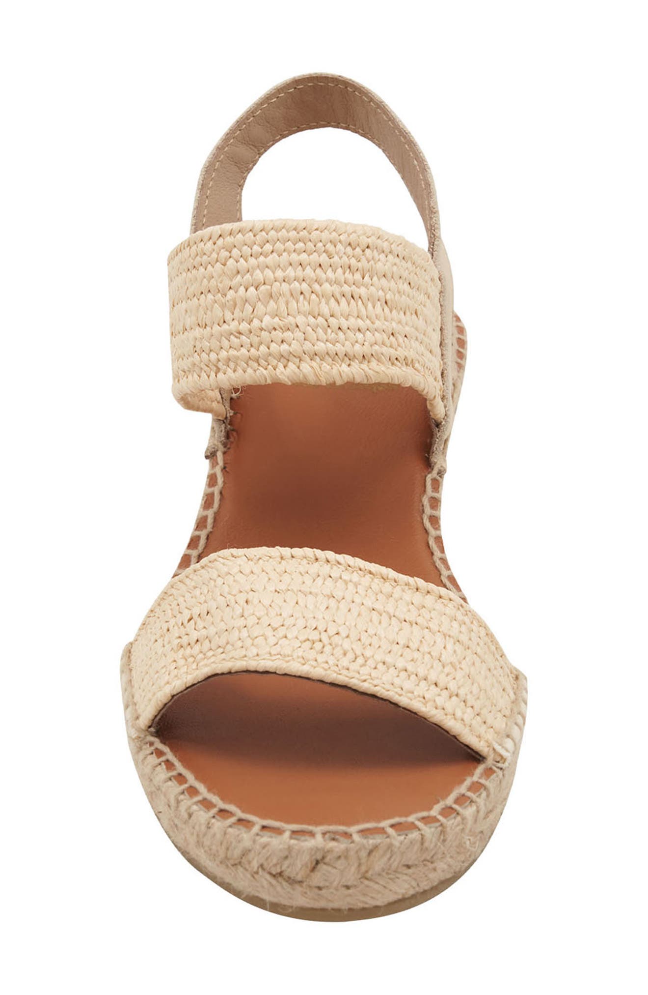André Assous Aviana Raffia Wedge Sandal, Alternate, color, Natural