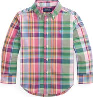 Polo Ralph Lauren Kids' Plaid Cotton Poplin Button-Down Shirt