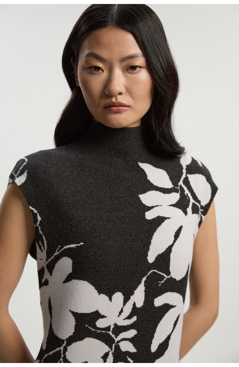 Karen Millen Jacquard Floral Knitted Maxi Dress, Alternate, color, Dark Grey