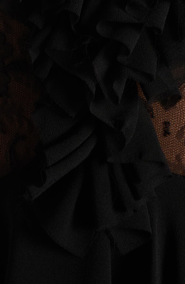 McQueen Tiered Ruffle Silk Georgette Gown, Alternate, color, 