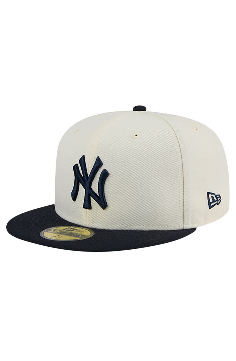 New Era Men's New Era White New York Yankees Evergreen Chrome 59FIFTY Fitted Hat, Main, color, White