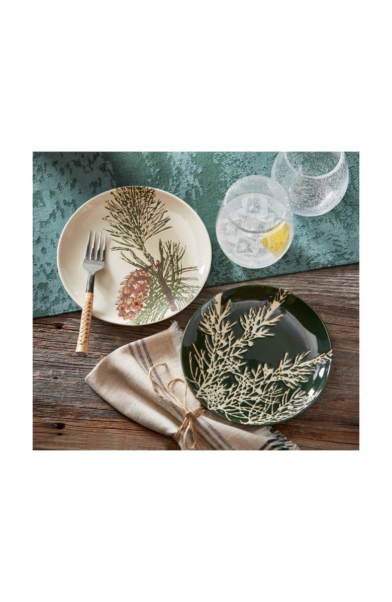tag Wilde Pine Bough Appetizer Plate Multicolor Ceramic Set, Alternate, color, Multicolored