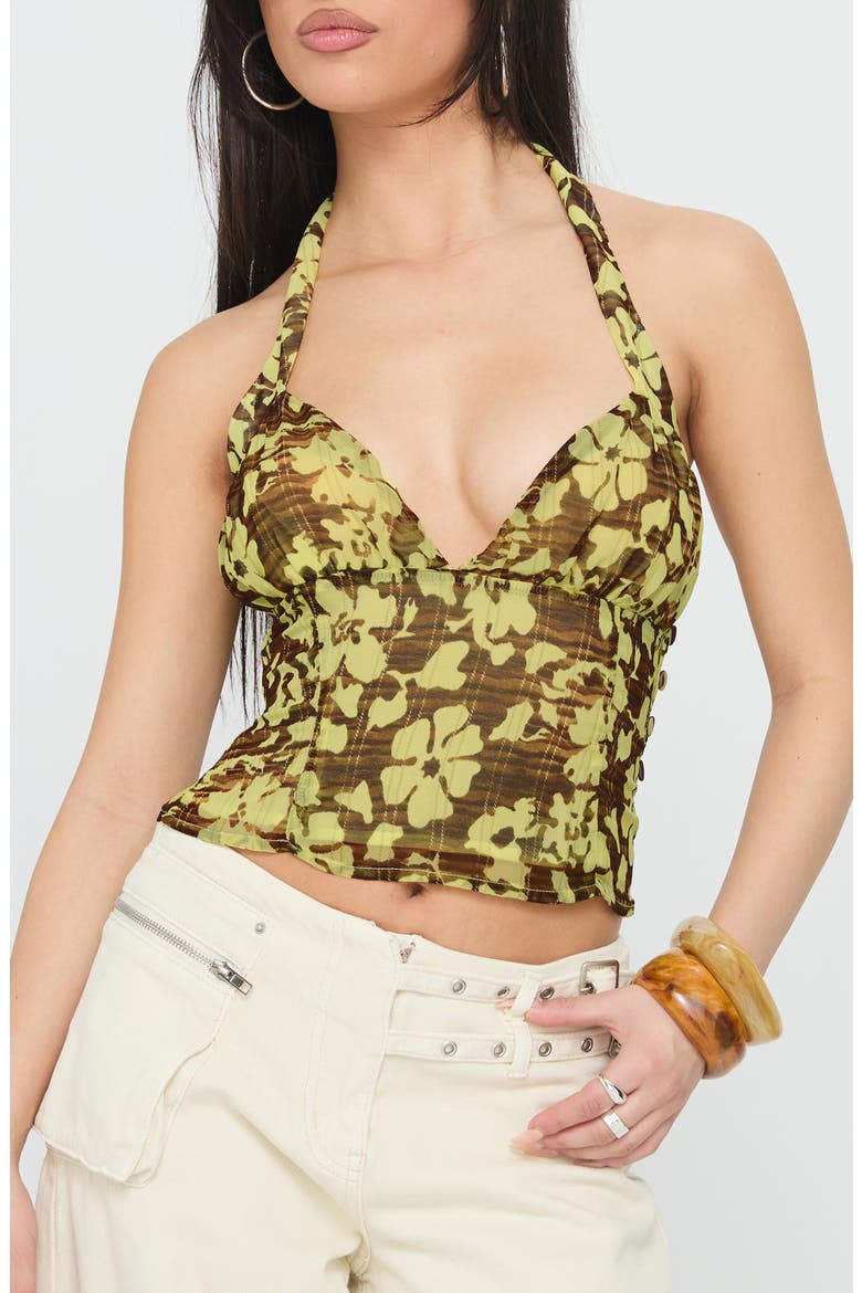 Aspyn Crop Halter Top, Main, color, YELLOW