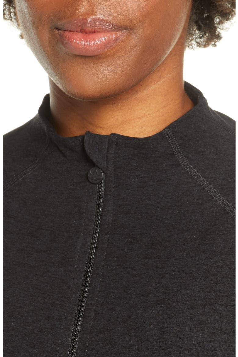 Mock Neck Front Zip Jacket, Alternate, color, DARKEST NIGHT