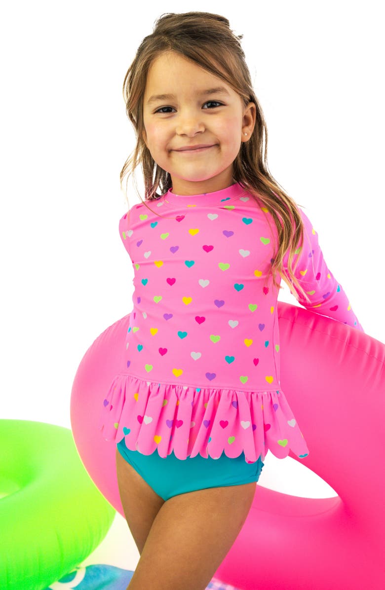 RuffleButts Kids' Two-Piece Swimsuit, Alternate, color, Pink