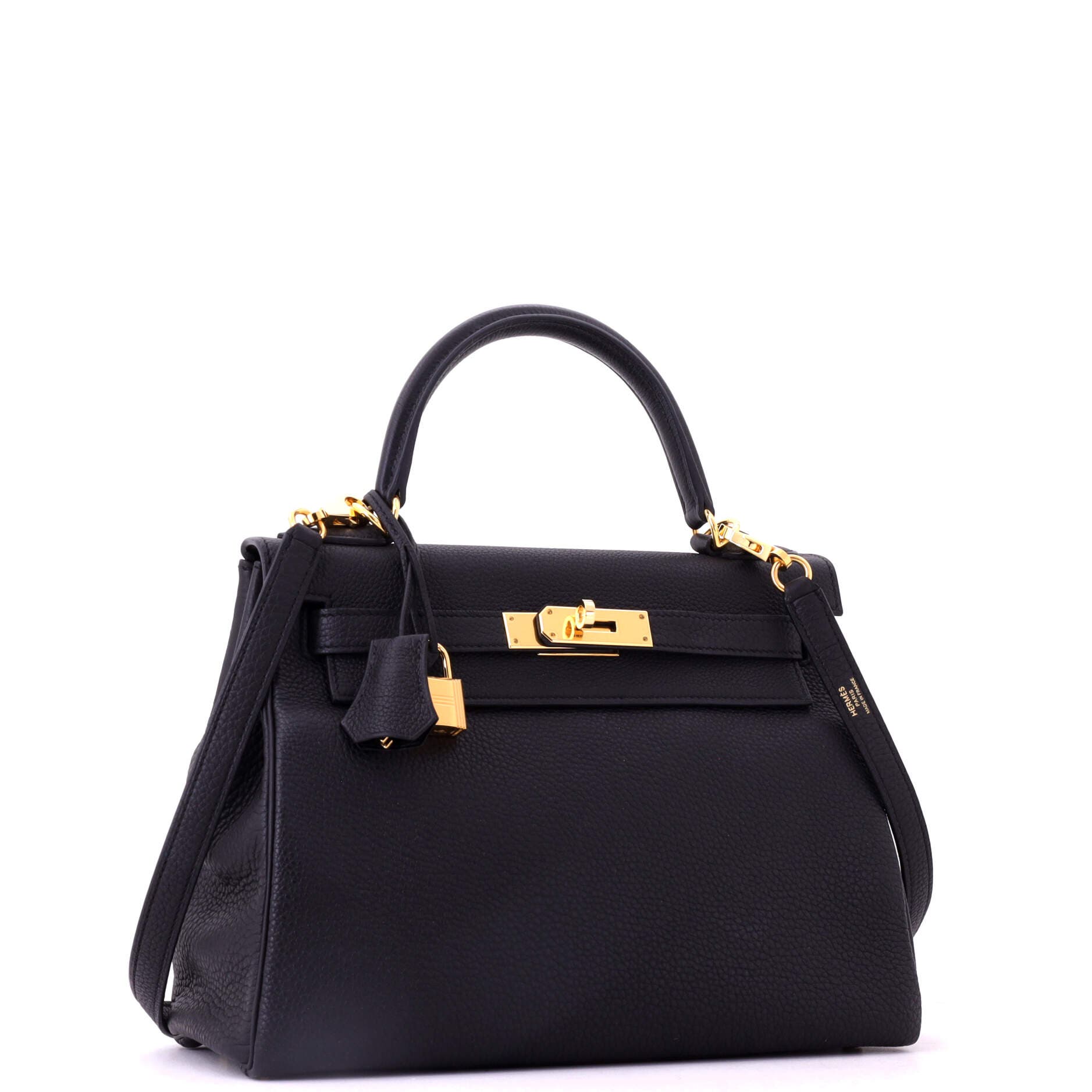 Pre-Owned Hermes Kelly Handbag Black Togo with Gold Hardware 28, Alternate, color, Noir