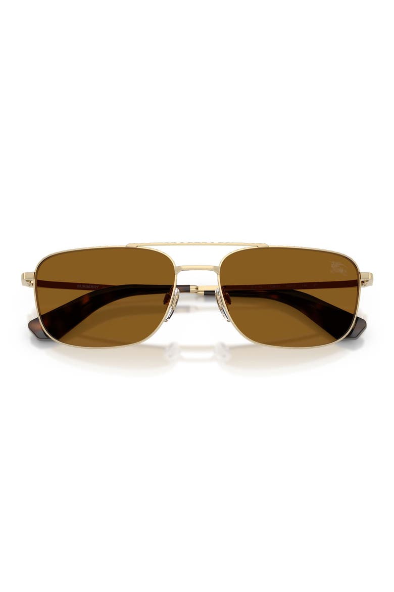 59mm Polarized Pilot Sunglasses, Alternate, color, LIGHT GOLD / POLAR BROWN