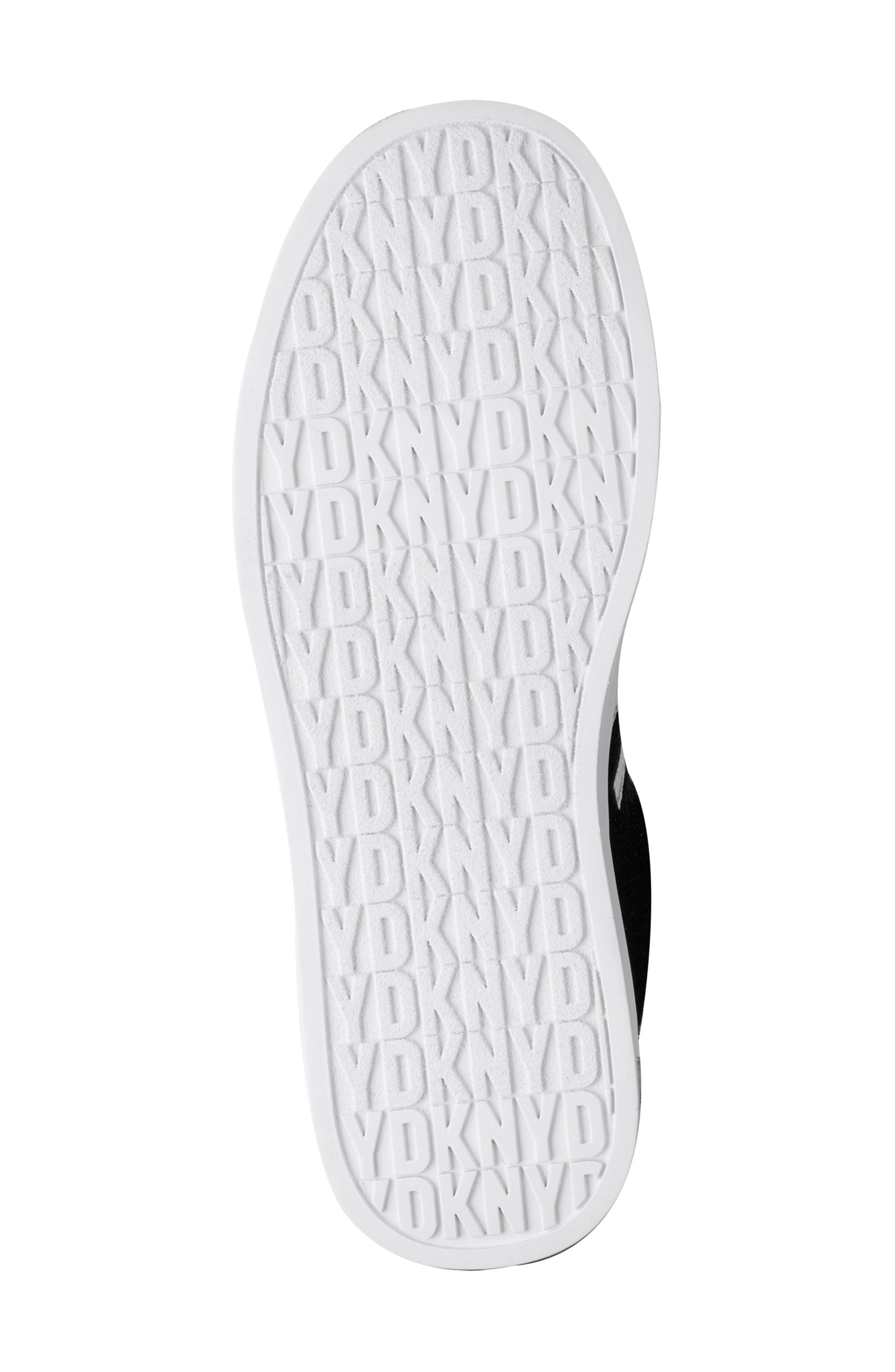 DKNY Abeni Faux Hair Sneaker, Alternate, color, Black/ Silver