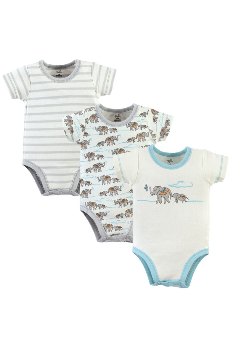 Organic Baby Bodysuit 3Pk, Main, color, Mint Elephant