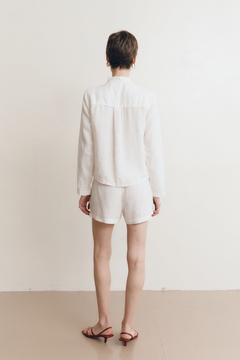 Alma Linen Shirt, Alternate, color, White