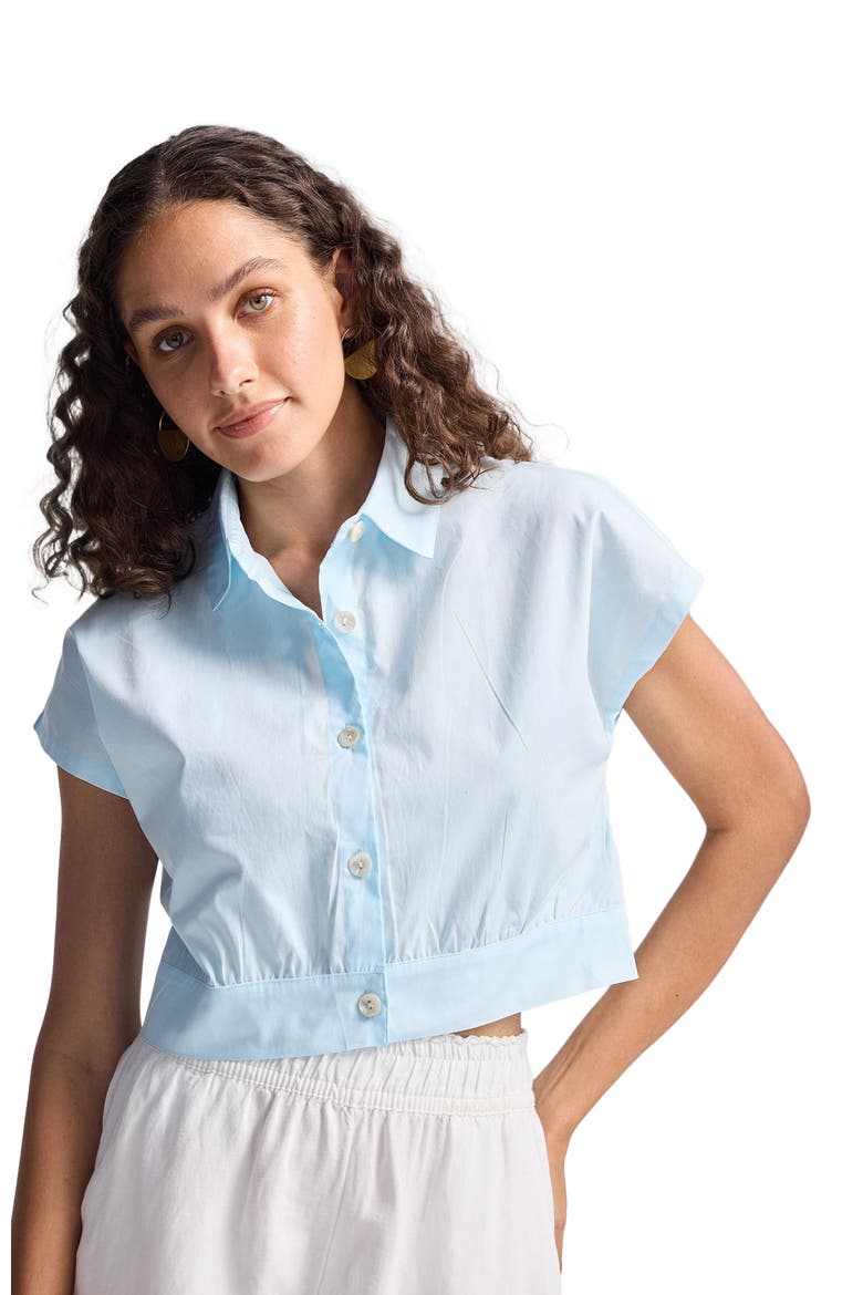 Oversized Crop Shirt, Main, color, Summer Blue