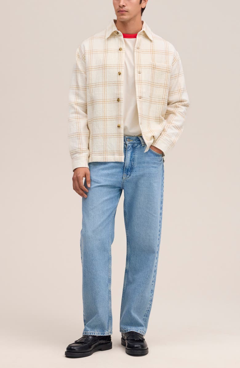 NN07 Adwin 50059 Plaid Recycled Cotton Blend Shirt Jacket, Alternate, color, Ivory