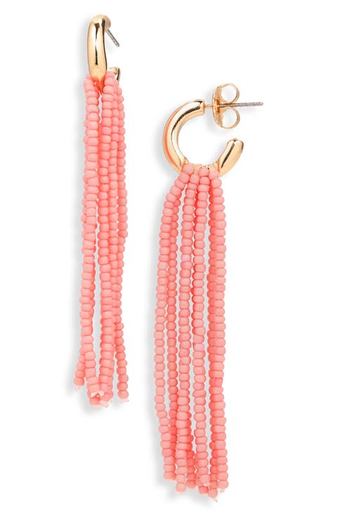 Beaded Fringe Drop Earrings