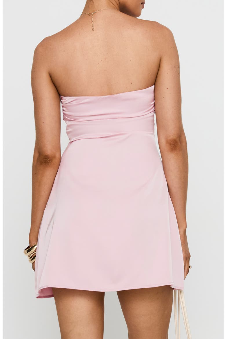 Americano Strapless Satin Cocktail Minidress, Alternate, color, PINK