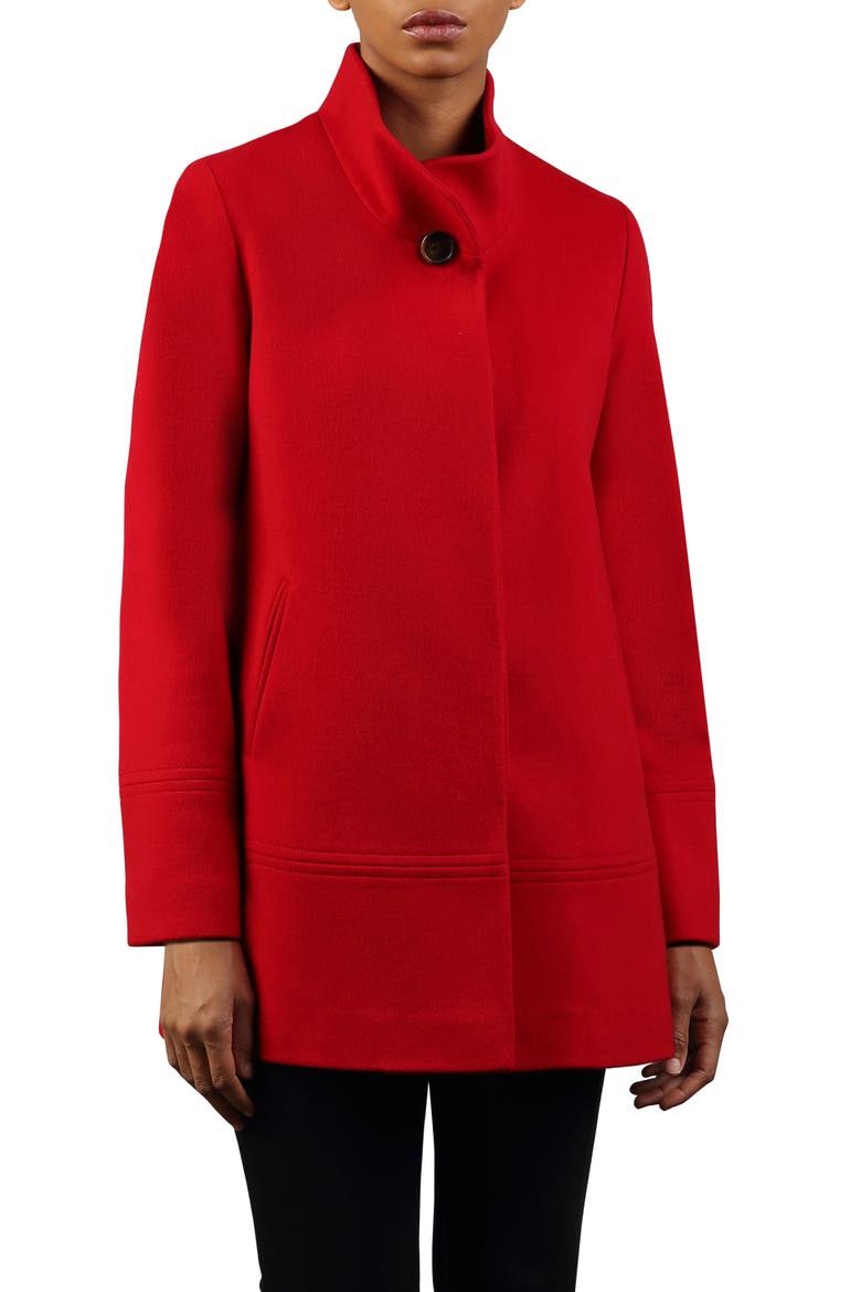 Wool Car Coat, Main, color, APPLE