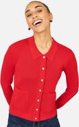 Yumi Ribbed Collar Button Up Cardigan