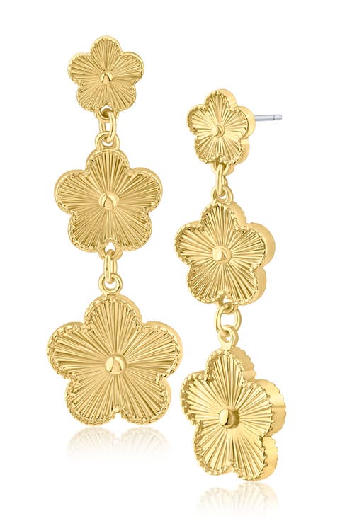 Cascading 3 Tier Clover Drop Earrings