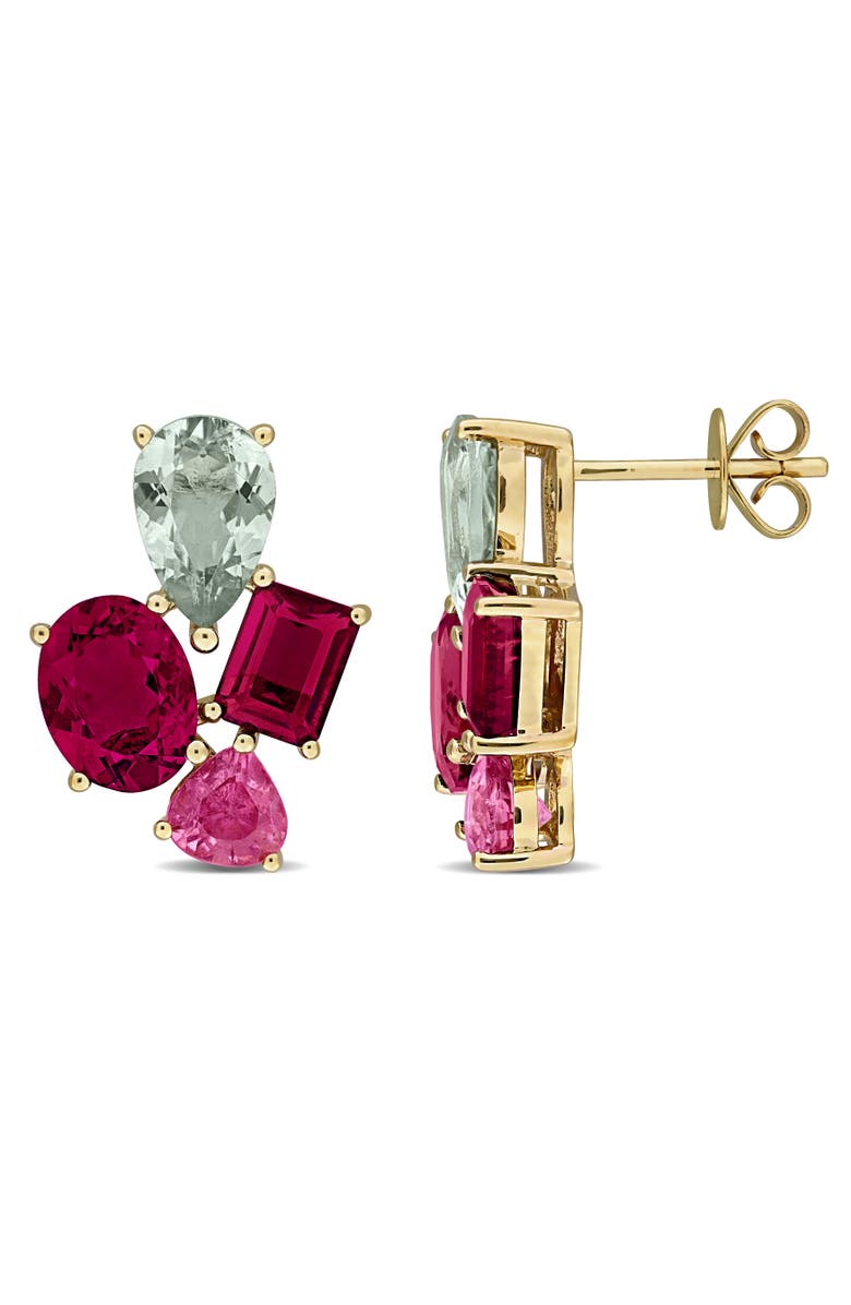 Julianna B. Green 
Pink Tourmaline Cluster Earrings 14K, Main, color, Pink Tourmaline