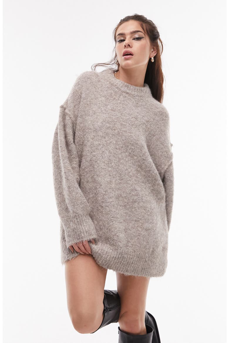 Oversize Pullover Sweater, Alternate, color, BROWN
