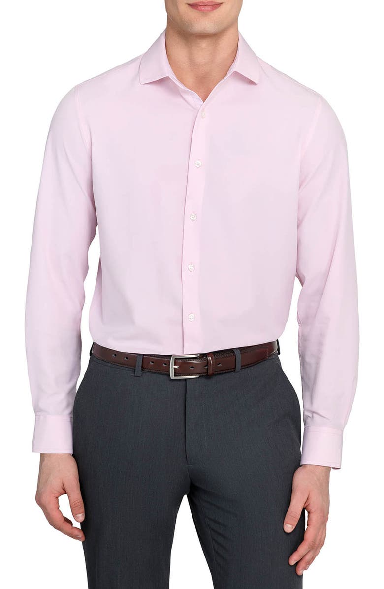 W.R.K Slim Fit Solid Pink Performance Dress Shirt, Main, color, Pink