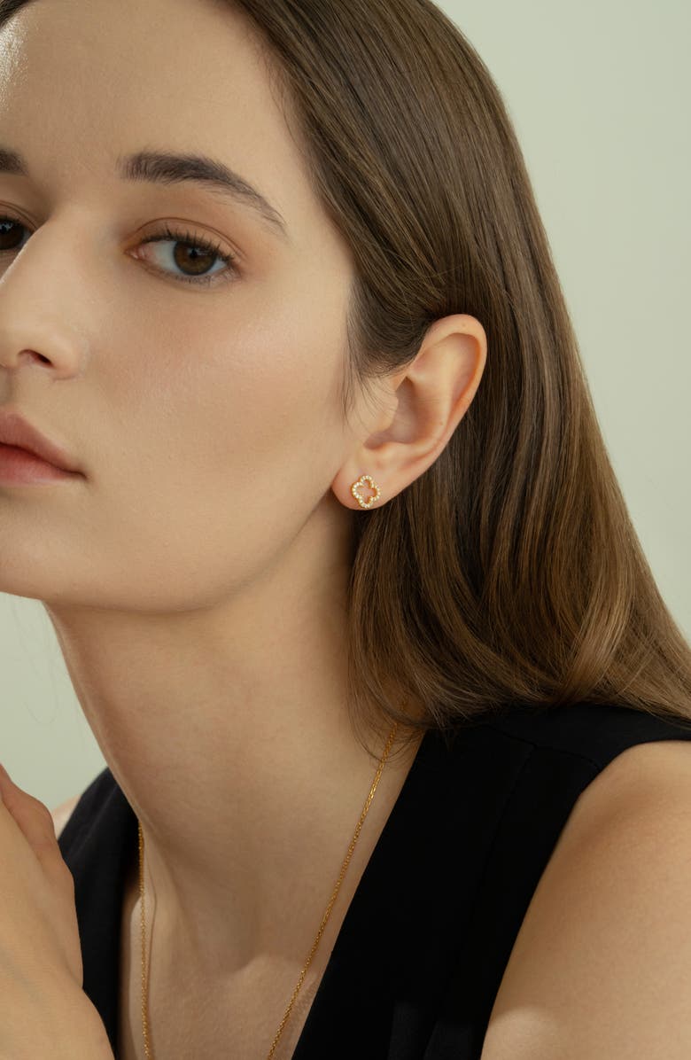 Bearfruit Jewelry Sterling Silver 18k Gold Plated Aria Clover Necklace, Earring & Bracelet Set Holiday Gift Idea, Alternate, color, Gold