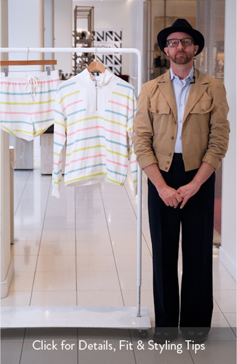 Limes & Sunshine Stripe French Terry Short Lounge Set, sales video thumbnail