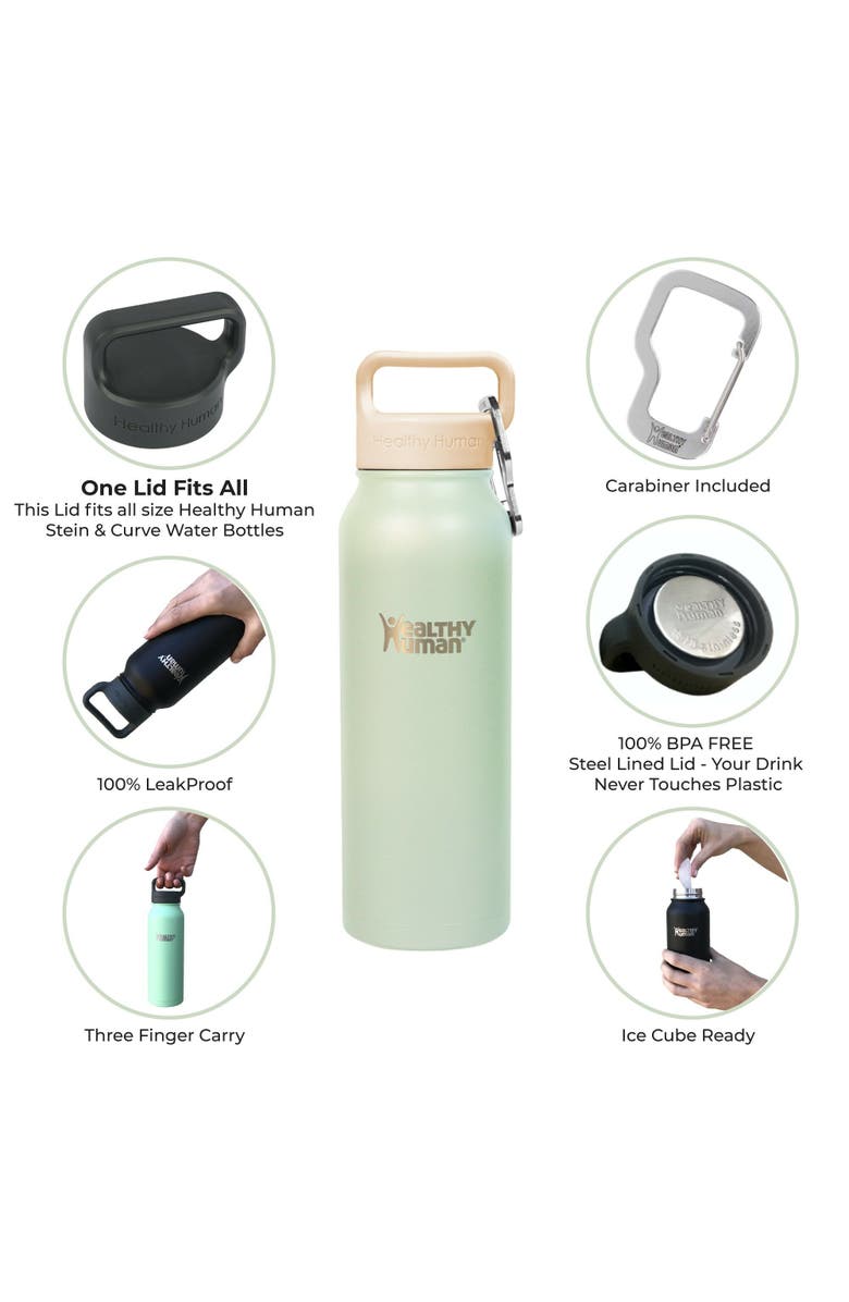 Healthy Human Stainless Steel Water Bottle Double Walled, Alternate, color, Green