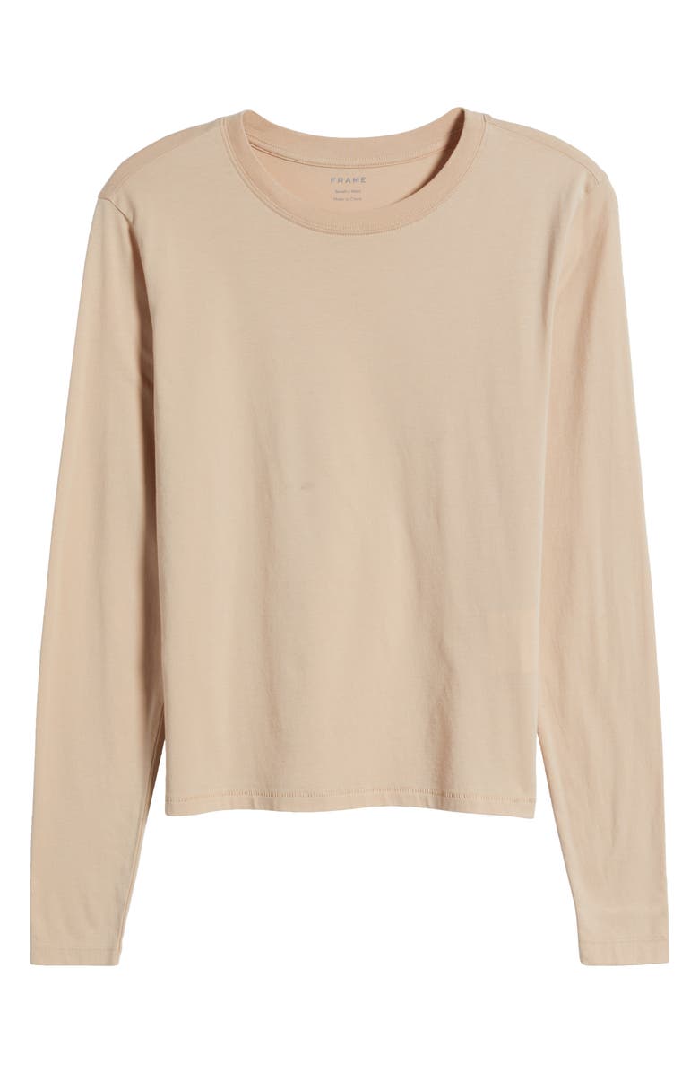 FRAME Cotton Crewneck Top, Alternate, color, Almond Pink