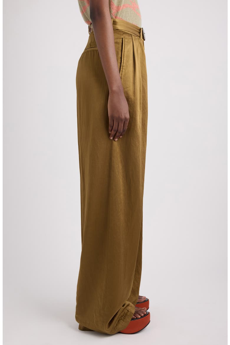 Peaches Belted Pleated Wide Leg Trousers, Alternate, color, UMBER