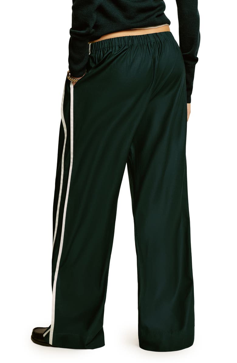 Reformation Julian Stripe Wide Leg Pants, Alternate, color, Forest