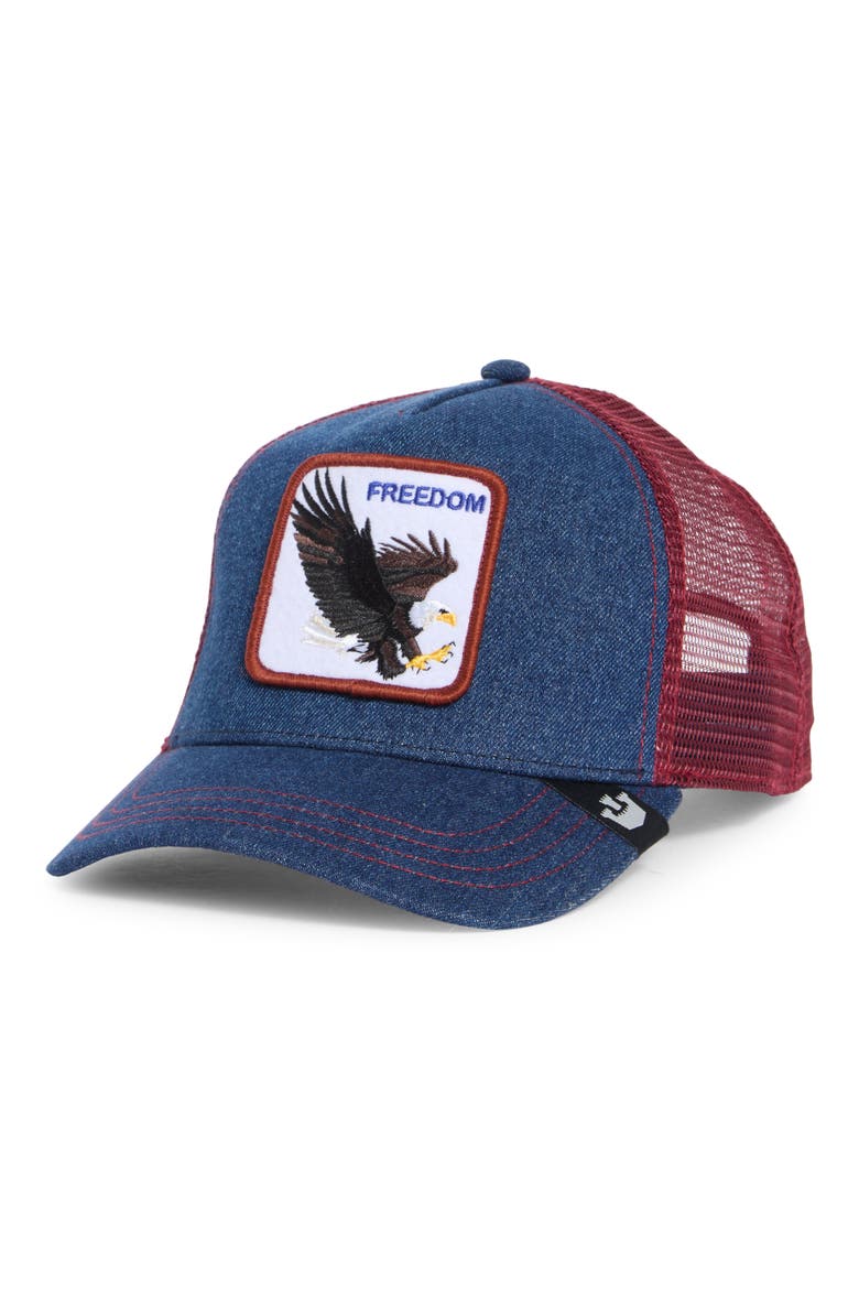 The Freedom Eagle Trucker Hat, Main, color, NAVY