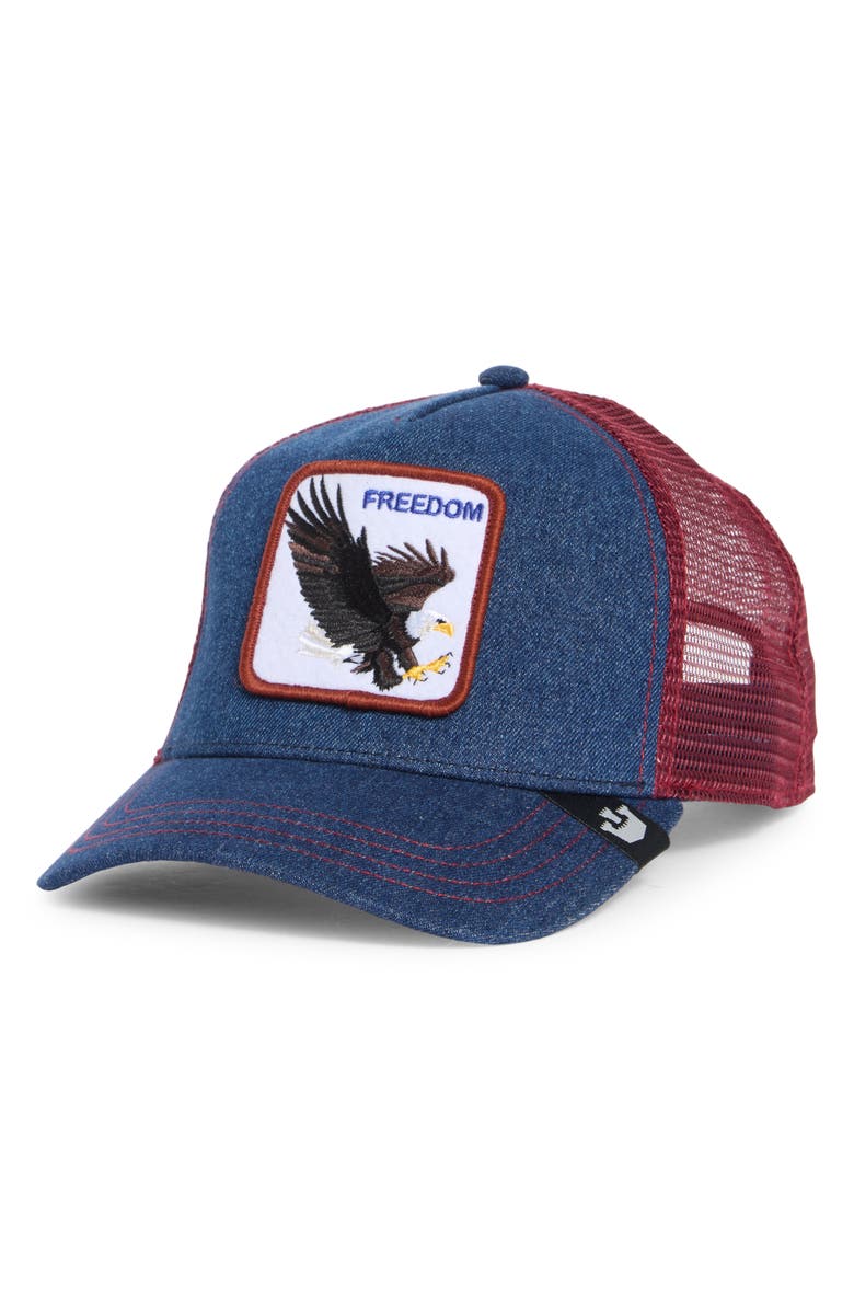 Goorin Bros. The Freedom Eagle Trucker Hat, Main, color, Navy