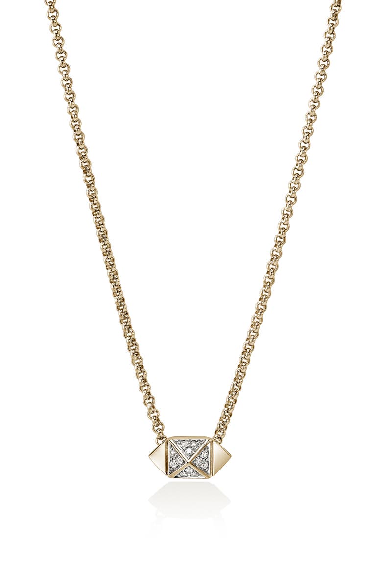 Icon Stud Pavé Diamond Pendant Necklace, Main, color, GOLD