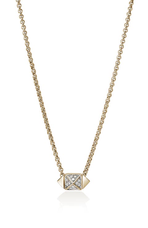 Icon Stud Pavé Diamond Pendant Necklace