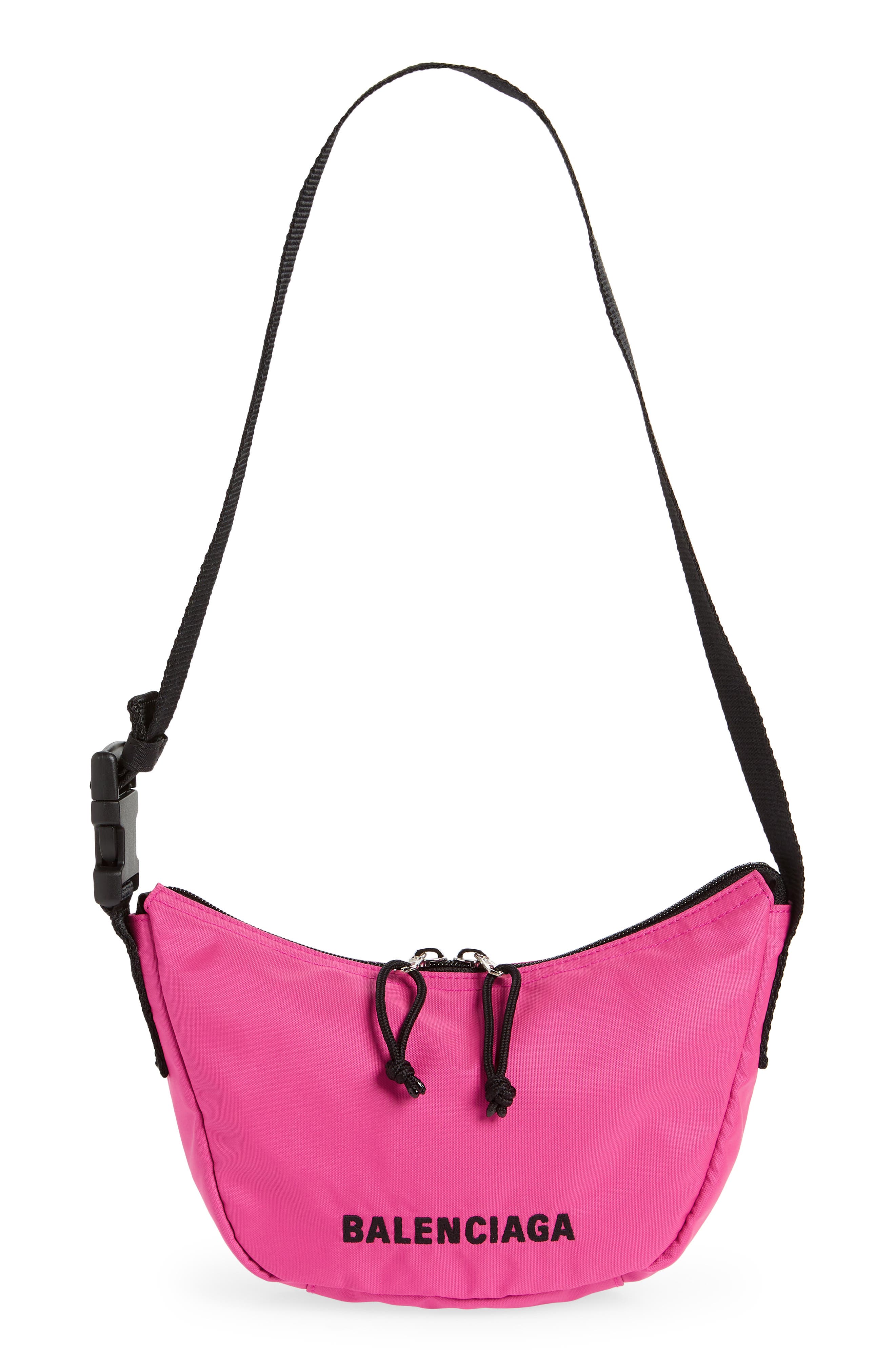 Balenciaga Small Wheel Logo Shoulder Bag, Main, color, 