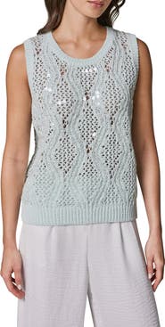 Donna Karan New York Open Stitch Sequin Sweater