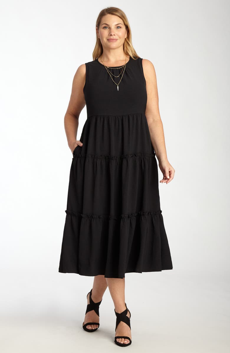 Adyson Parker Tiered Sleeveless Midi Dress, Alternate, color, 
