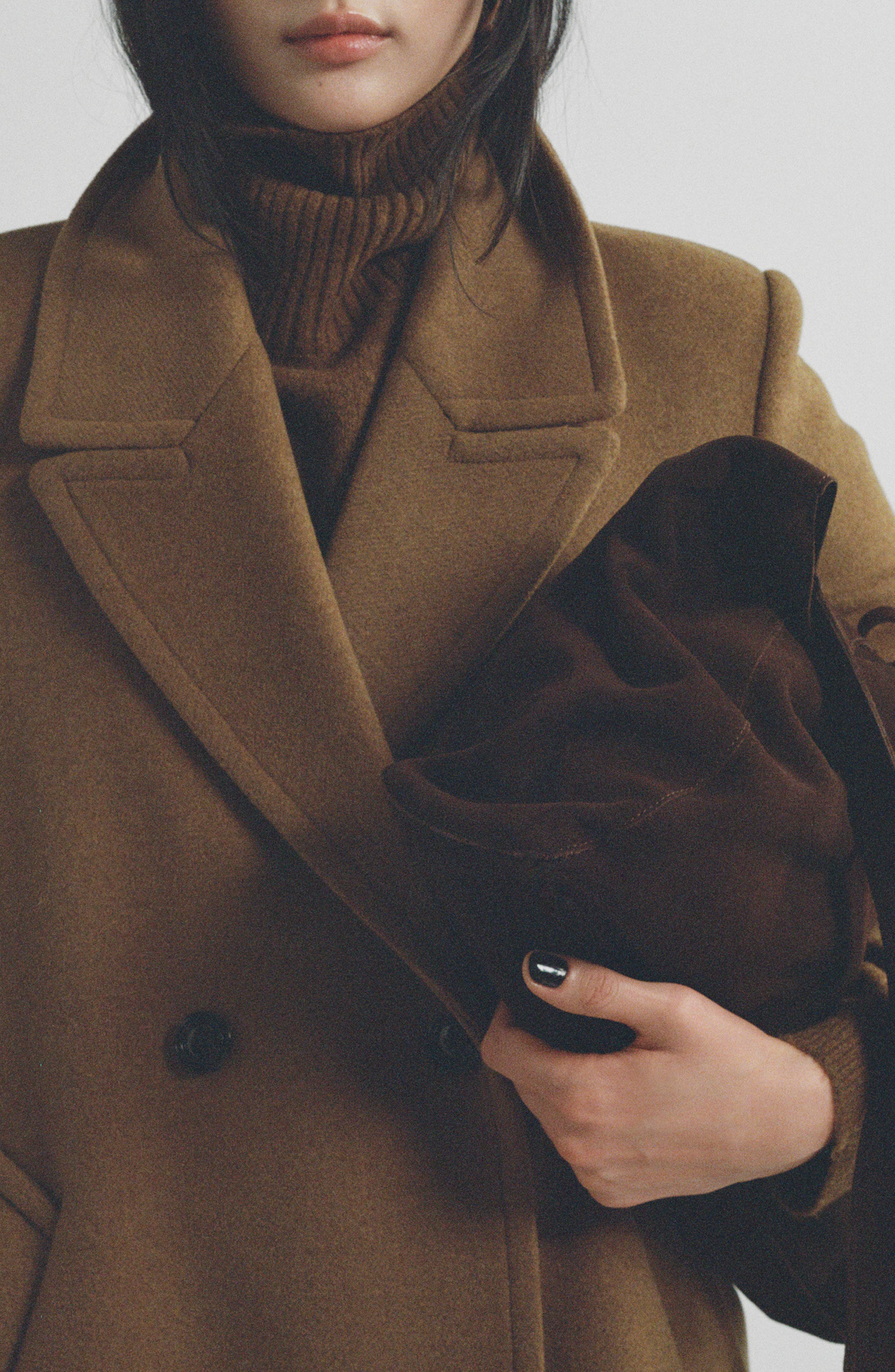 MANGO Suede Shopper Tote, Alternate, color, Chocolate Leather