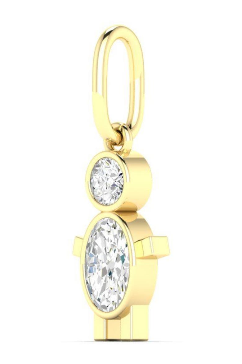 Boy Lab Diamond Charm Pendant in 14K, Alternate, color, Yellow Gold