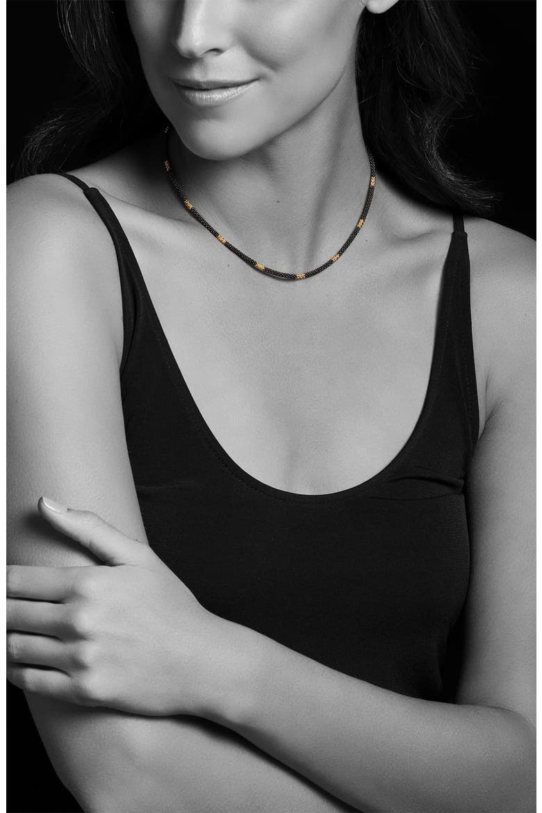 Black Caviar Beaded Necklace, Alternate, color, BLACK
