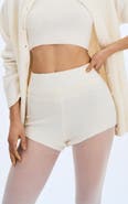 Miss Circle Sera Wool-Blend Ribbed Knit Mini Shorts