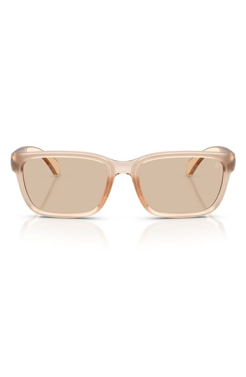 Moncler 55mm Polarized Rectangle Sunglasses In Pink