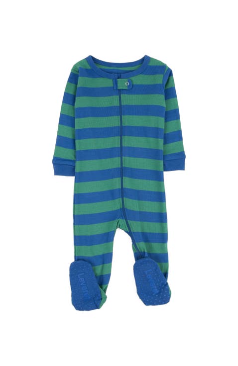 Footed Printed Cotton Pajamas, Solids, Stripes & Tie Dye (Baby)