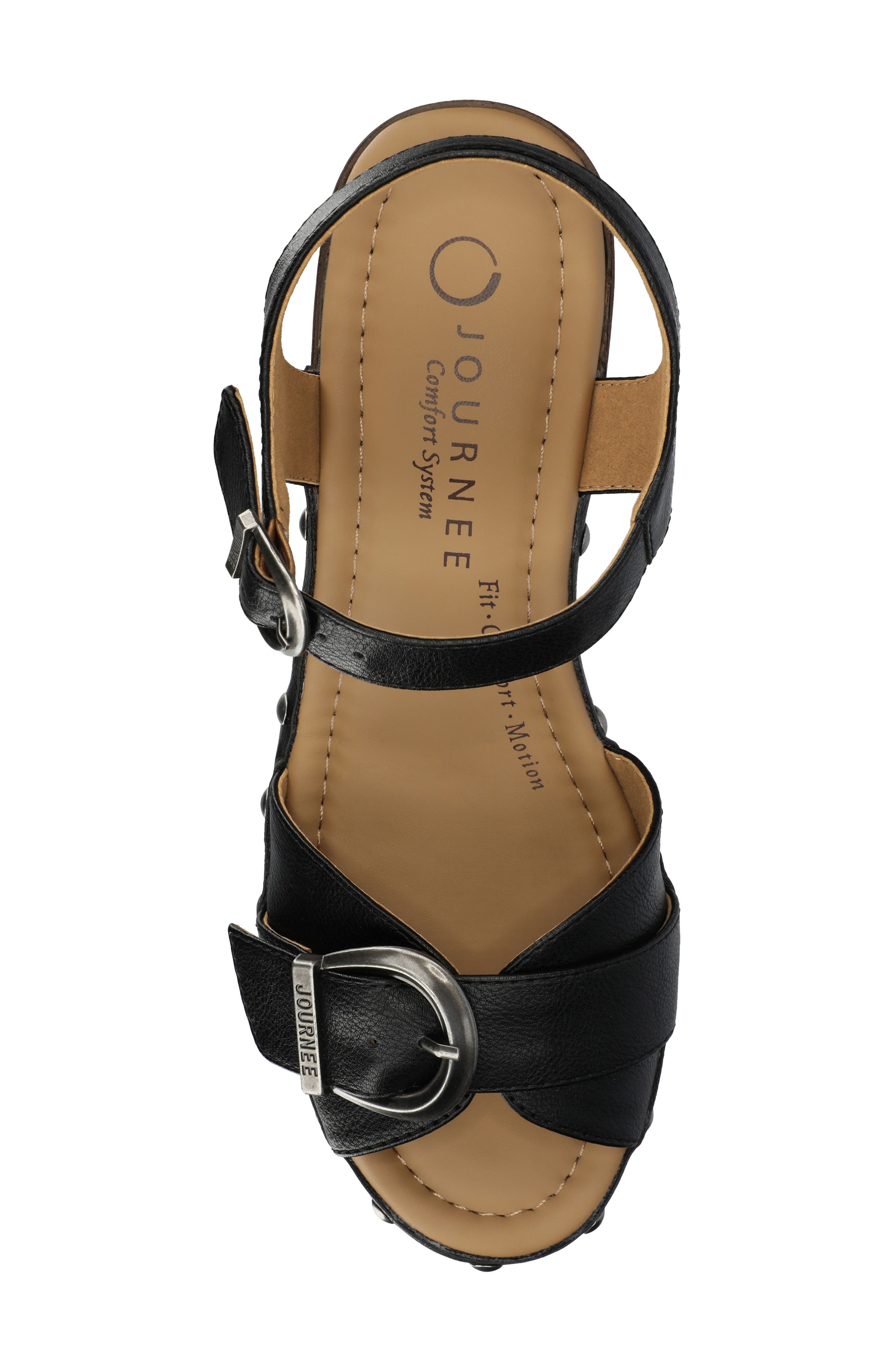 Journee Collection Sisilia Ankle Strap Platform Sandal, Alternate, color, Black