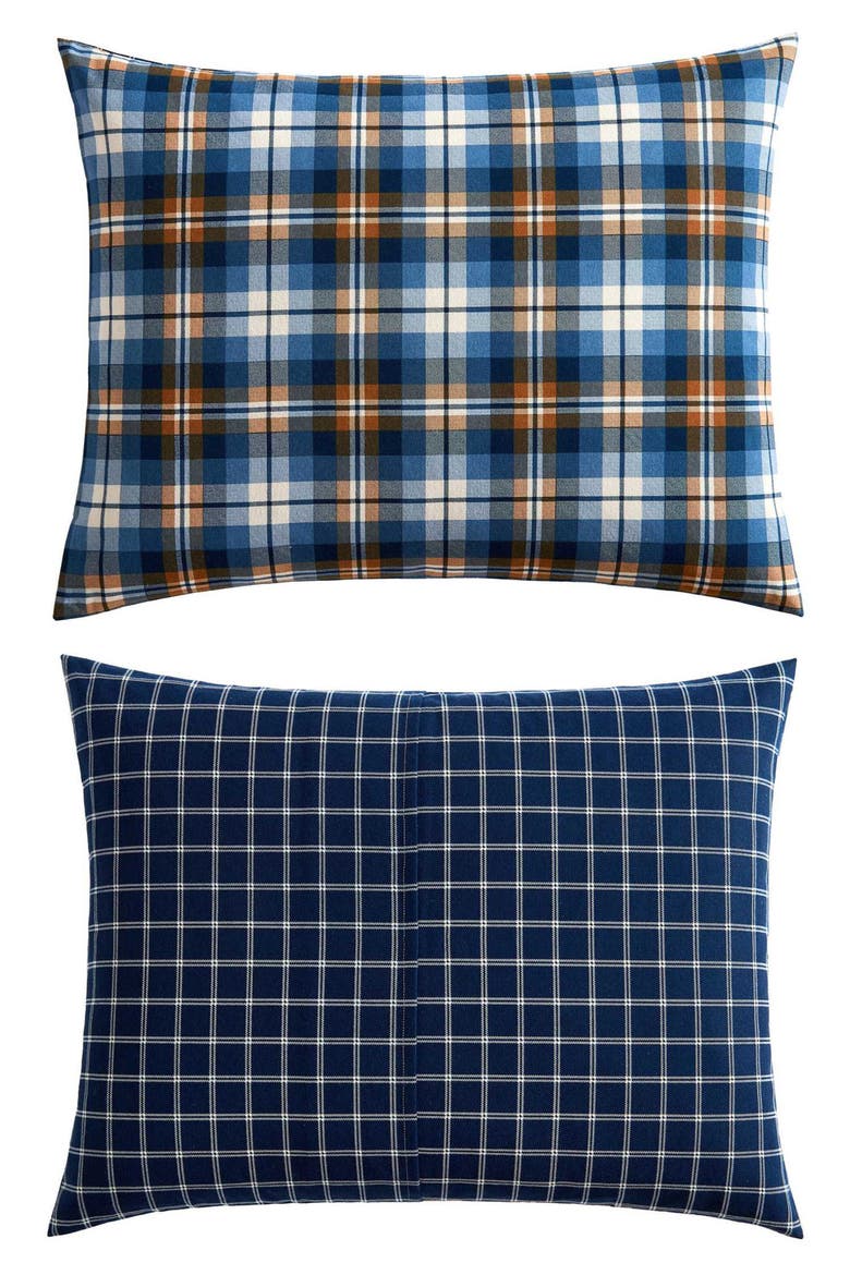 Halifax Plaid Comforter Set, Alternate, color, BLUE/ WHITE