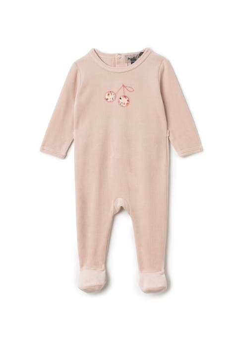 Girl Cherry Embroidered Wrap Romper (Baby)