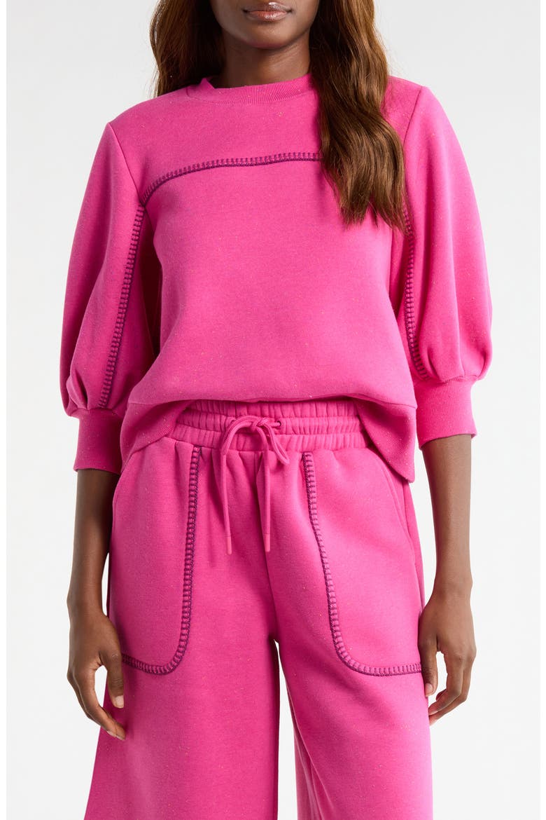 Classic Puff Sleeve Top, Main, color, VAVOOM HEATHER