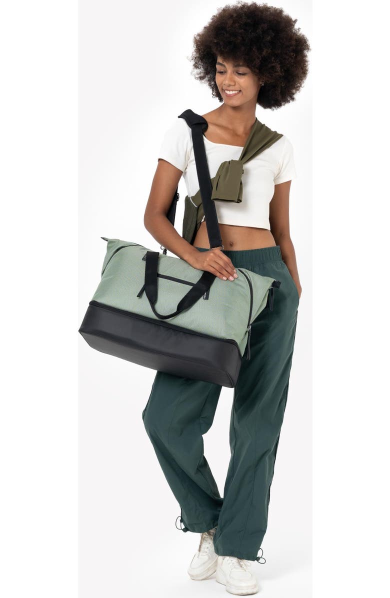 Sherpani Boston Anti Theft Travel Tote Bag with Removable Shoe Compartment, Alternate, color, Aloe Mist